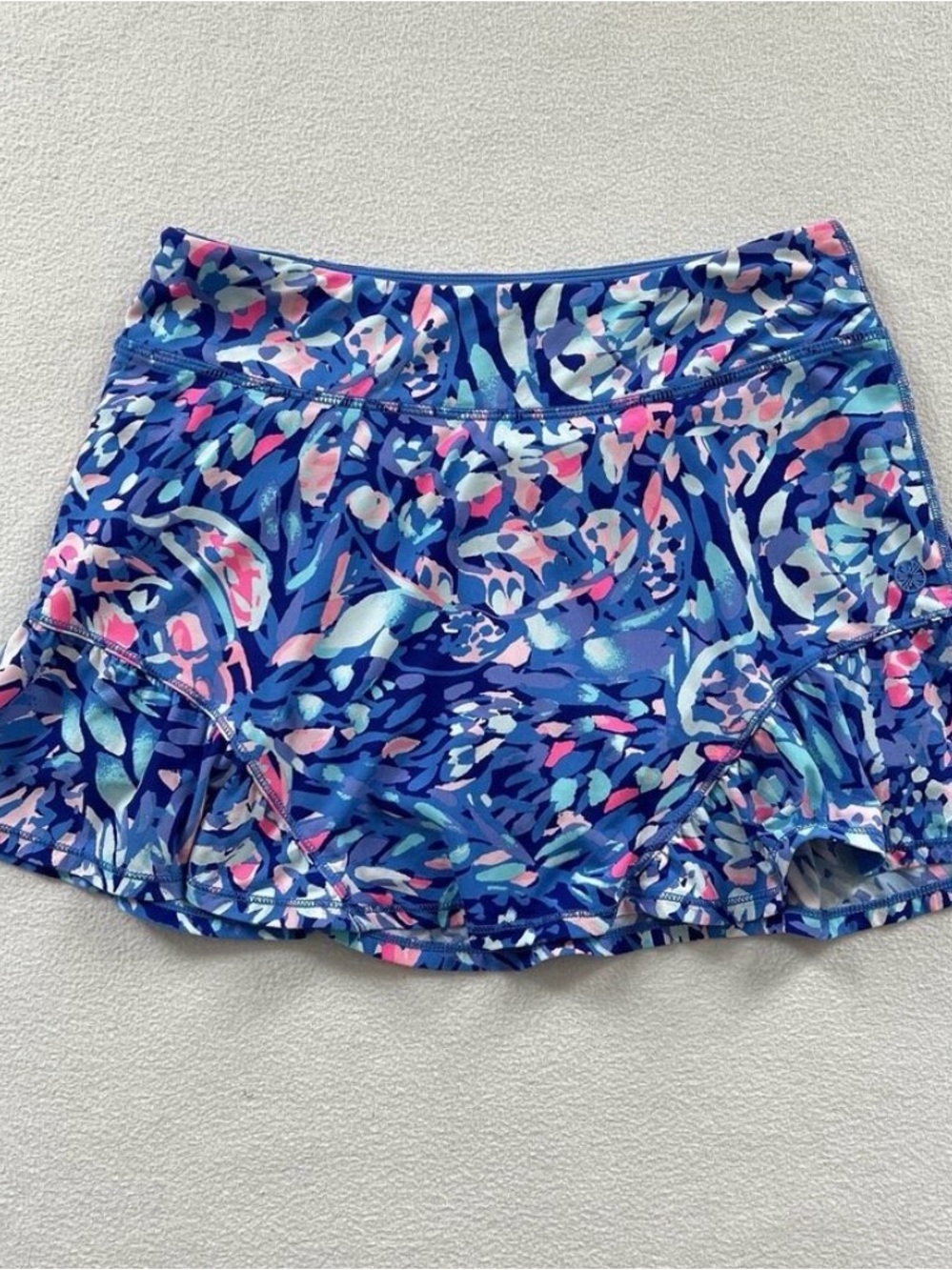 Lilly Pulitzer Luxletic Skort | Blue Floral Athletic Skirt Sz M